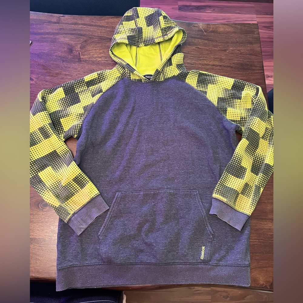 Youth  Gray/YEllow Reebok Hoodie